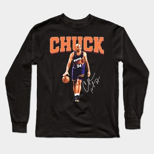 Charles Barkley The Chuck Basketball Legend Signature Vintage Retro 80s 90s Bootleg Rap Style Long Sleeve T-Shirt